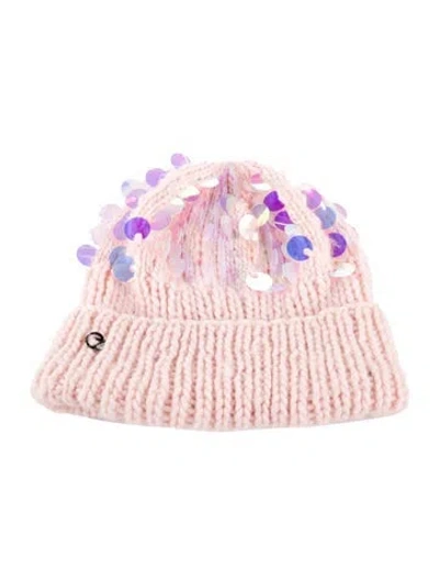 Pre-owned Eugenia Kim Knit Embellished Beanie W/ Tags In Pink
