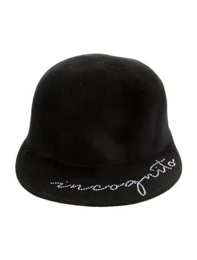 Pre-owned Eugenia Kim Knit Embellished Hat In Black