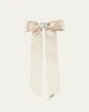 Eugenia Kim Women's Lacey Satin Crystal Bow Barrette In Champagne