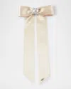 Eugenia Kim Women's Lacey Satin Crystal Bow Barrette In Champagne