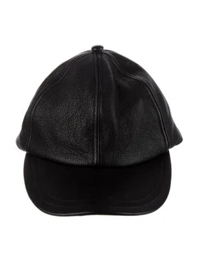 Pre-owned Eugenia Kim Leather Baseball Cap In Black