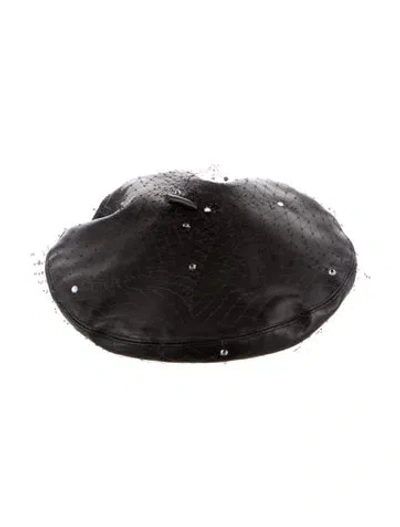 Pre-owned Eugenia Kim Leather Beret W/tags In Black