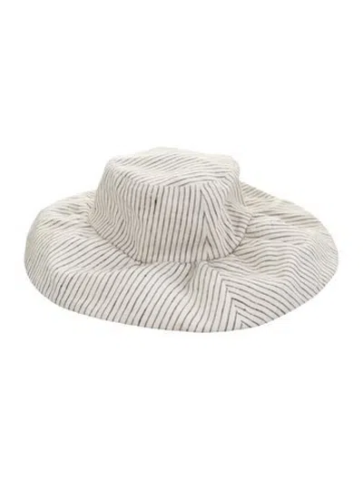 Pre-owned Eugenia Kim Linen Bucket Hat In White