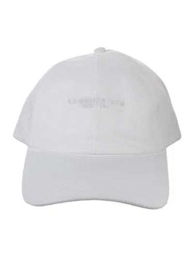 Pre-owned Eugenia Kim Linen Embroidered Baseball Cap In White