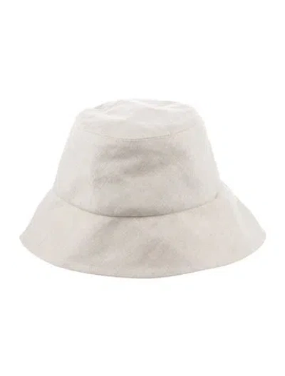 Pre-owned Eugenia Kim Linen Tie Bucket Hat  W/tags In Neutral