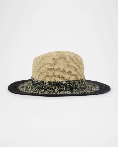 Eugenia Kim Lourdes Two-tone Ombre Raffia Sun Hat In Ivory Black