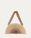 Eugenia Kim Luna Ombre Straw Chain Clutch Bag In Natural/caramel/fawn