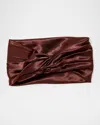 Eugenia Kim Malia Satin Turban Headband In Chocolate