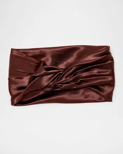 Eugenia Kim Malia Satin Turban Headband In Chocolate