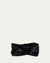 Eugenia Kim Malia Metallic Velvet Head Wrap In Black