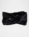 Eugenia Kim Malia Metallic Velvet Head Wrap In Black