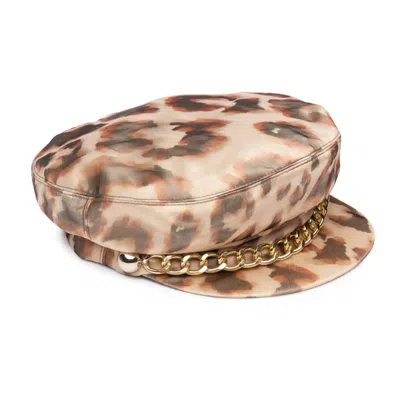 Eugenia Kim Marina Cap In Beige Leopard In Multi