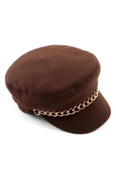 Eugenia Kim Marina Chain Trim Cap In Brown