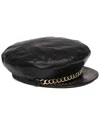 Eugenia Kim Marina Leather Hat In Black