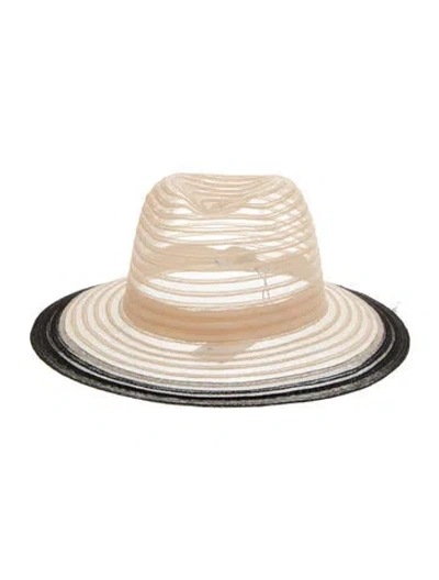 Pre-owned Eugenia Kim Mesh Wide-brim Fedora In Neutral