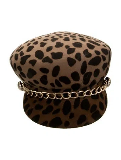 Pre-owned Eugenia Kim Military Cap W/tags In Brown