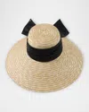 Shop Eugenia Kim Mirabel Bow Straw Beach Hat In Natural