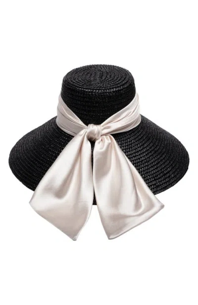 Eugenia Kim Mirabel Bow Straw Sun Hat In Black