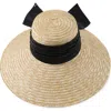 Eugenia Kim Mirabel Bow Straw Beach Hat In Natural/black