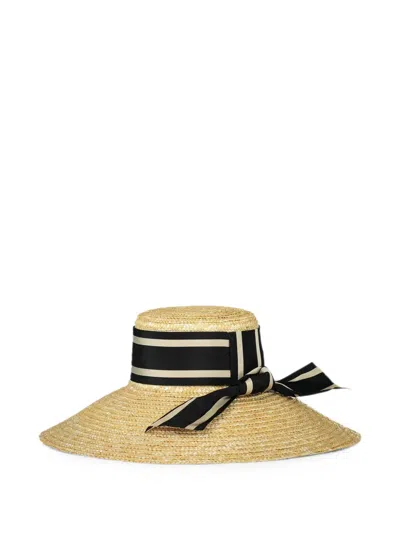Eugenia Kim Mirabel Striped-trim Hat In Yellow