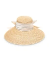 Eugenia Kim Mirabel Bow Straw Sun Hat In Tan/white