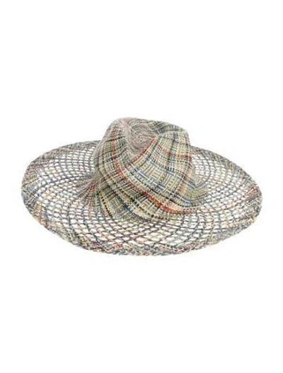 Pre-owned Eugenia Kim Multicolor Straw Hat In Blue