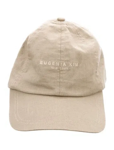 Pre-owned Eugenia Kim Neutral Linen Baseball Cap Curved Brim  W/tags