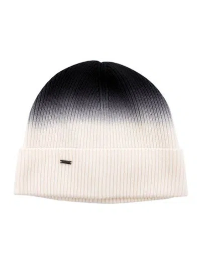 Pre-owned Eugenia Kim Neutral Pattern Print  Wool Ribbed Beanie