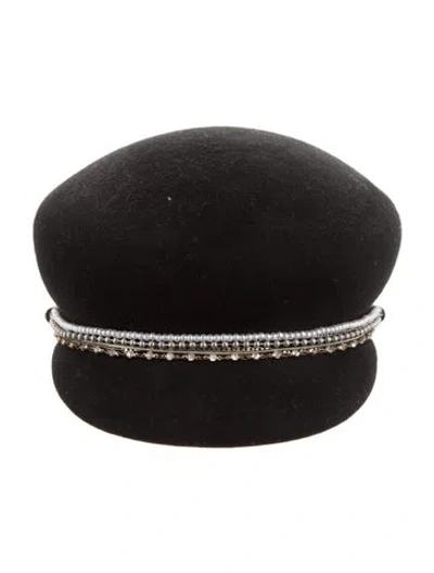 Pre-owned Eugenia Kim Newsboy Cap In Black