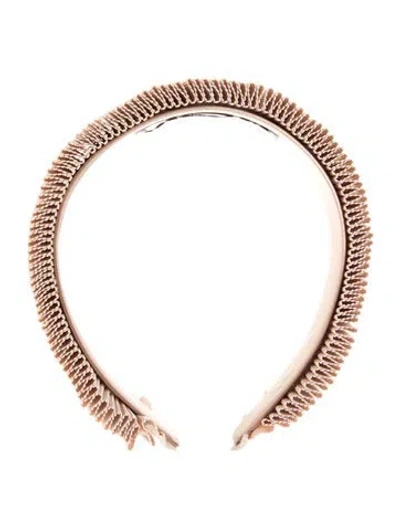 Pre-owned Eugenia Kim Nude Pleated Accordion Style Headband In Neutral