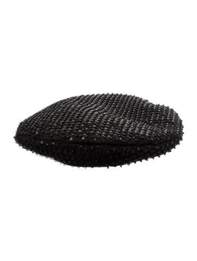 Pre-owned Eugenia Kim Nylon Beret Hat W/tags In Black