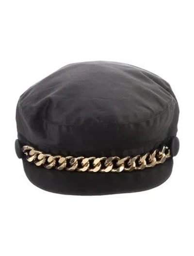 Pre-owned Eugenia Kim Nylon Newsboy Hat W/tags In Black