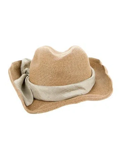 Pre-owned Eugenia Kim Paper Brim Hat In Neutral