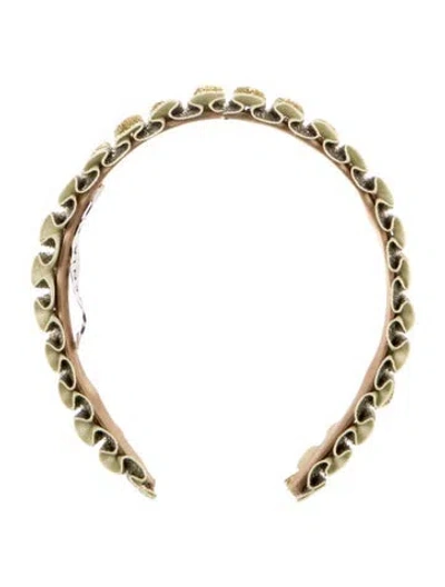 Pre-owned Eugenia Kim Pattern Print Fabric Hairband In Yellow