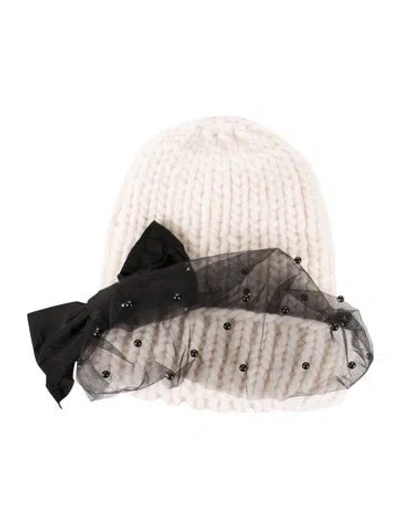 Pre-owned Eugenia Kim Pearl And Tweed Hat In White