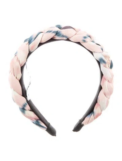 Pre-owned Eugenia Kim Pink Pattern Printed W. Braided Accent Headband
