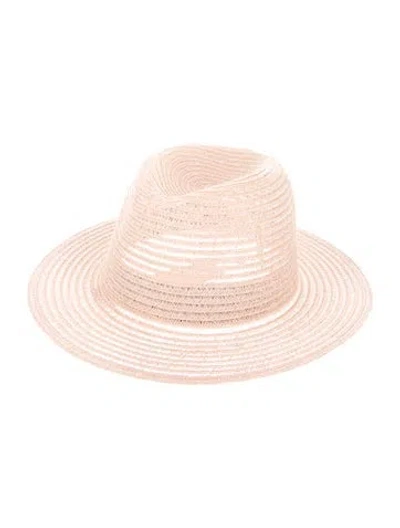 Pre-owned Eugenia Kim Pink Whipstitched Fedora Hat With Tags