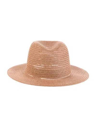 Pre-owned Eugenia Kim Pink Whipstitched Trim Wide Brim Hat W/tags