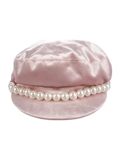 Pre-owned Eugenia Kim Pink Women's Hat With Pearls W/tags