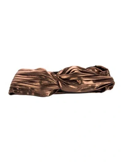 Pre-owned Eugenia Kim Pleated Headband In Gold