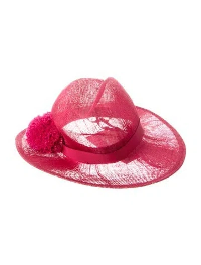 Pre-owned Eugenia Kim Pom Pom Embellished Hat In Pink