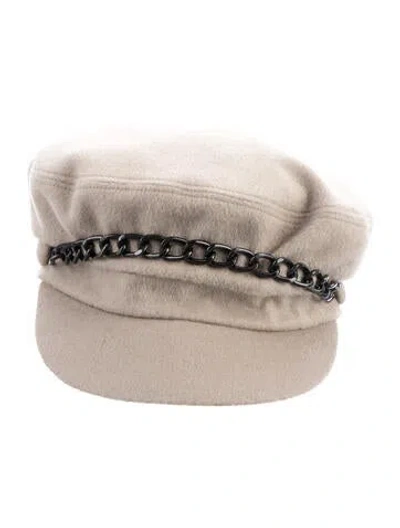 Pre-owned Eugenia Kim Ponyhair Newsboy Cap W/tags In Neutrals