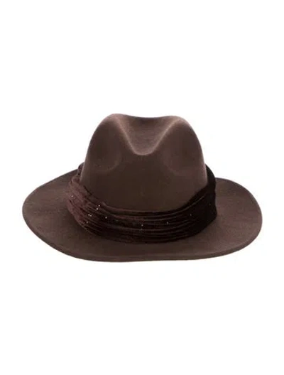 Pre-owned Eugenia Kim President Deco Hat In Brown