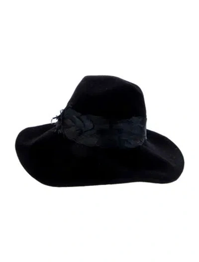 Pre-owned Eugenia Kim Rabbit Fur Textured Fedora In Black