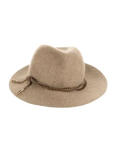 Pre-owned Eugenia Kim Rabbit Hair Fedora Hat In Brown
