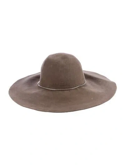 Pre-owned Eugenia Kim Rabbit Hair Hat In Neutral