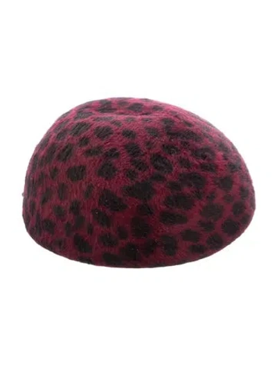Pre-owned Eugenia Kim Rabbit Hair Newsboy Cap W/tags In Red