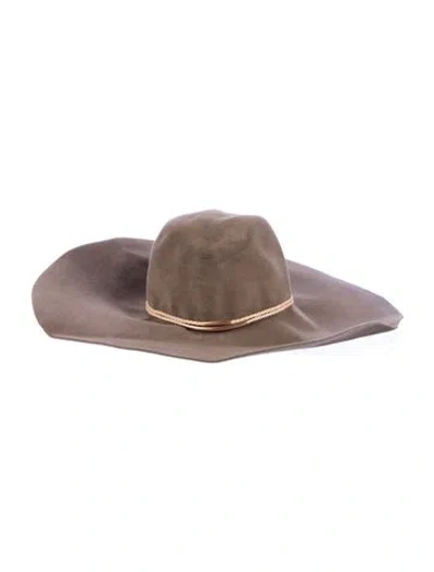 Pre-owned Eugenia Kim Rabbit Hair Sun Hat In Brown