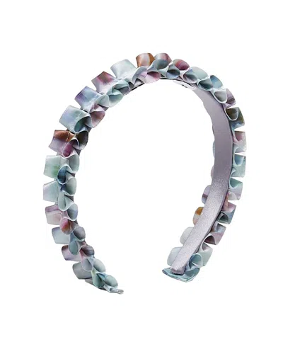 Eugenia Kim Rafaela Ruffled Satin Headband In Pastel