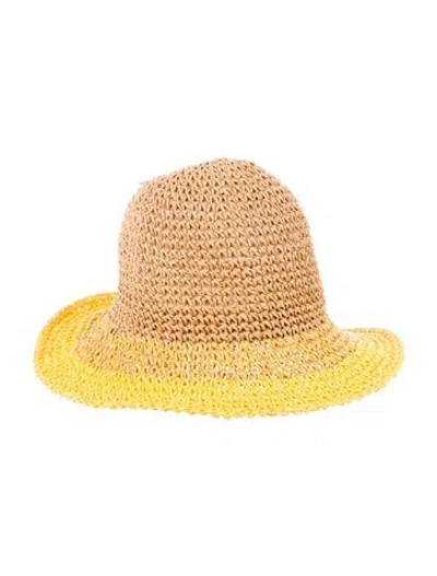 Pre-owned Eugenia Kim Raffia Bucket Hat W/tags In Neutral